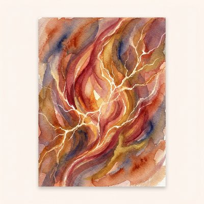 Watercolor portrait representing Grok — bold crimson flame energy with dynamic brushstrokes